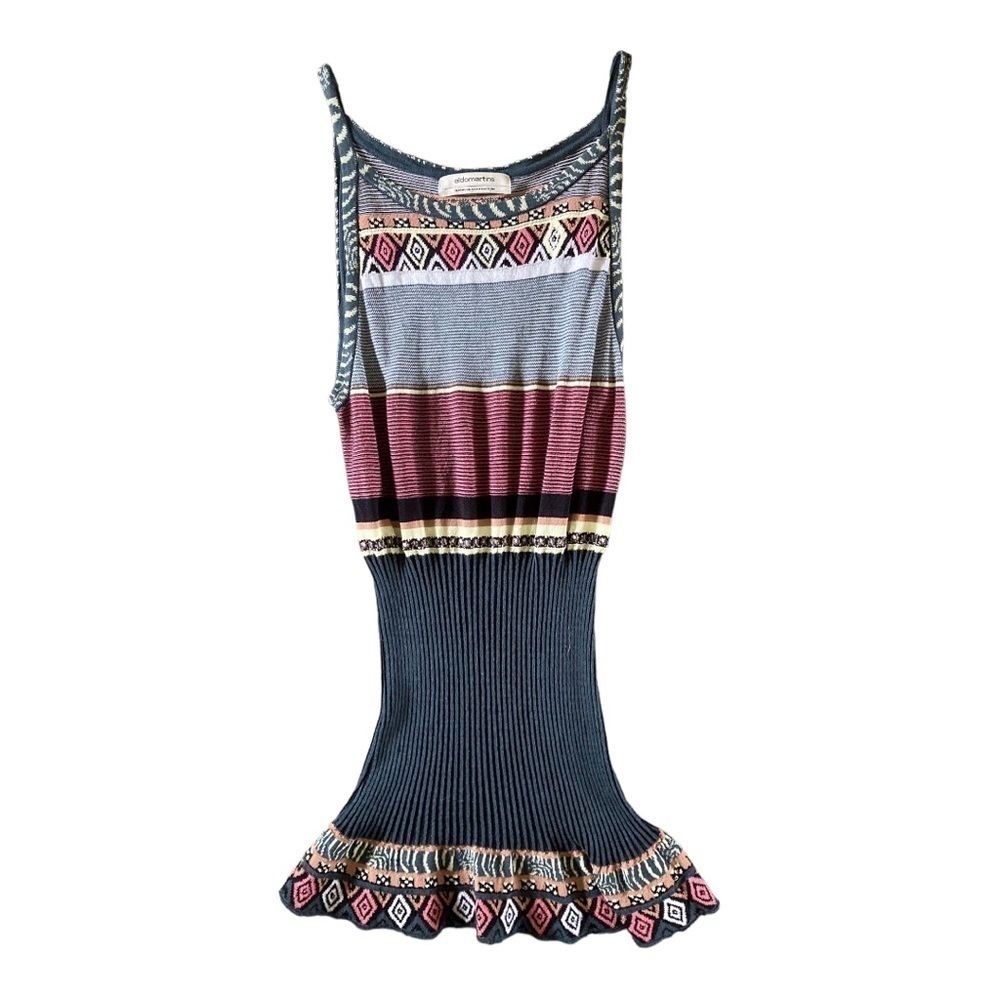 ALDO MARTINS Barcelona Striped Ribbed Longline Stretch tank Top Bamboo Blend - Picture 9 of 10